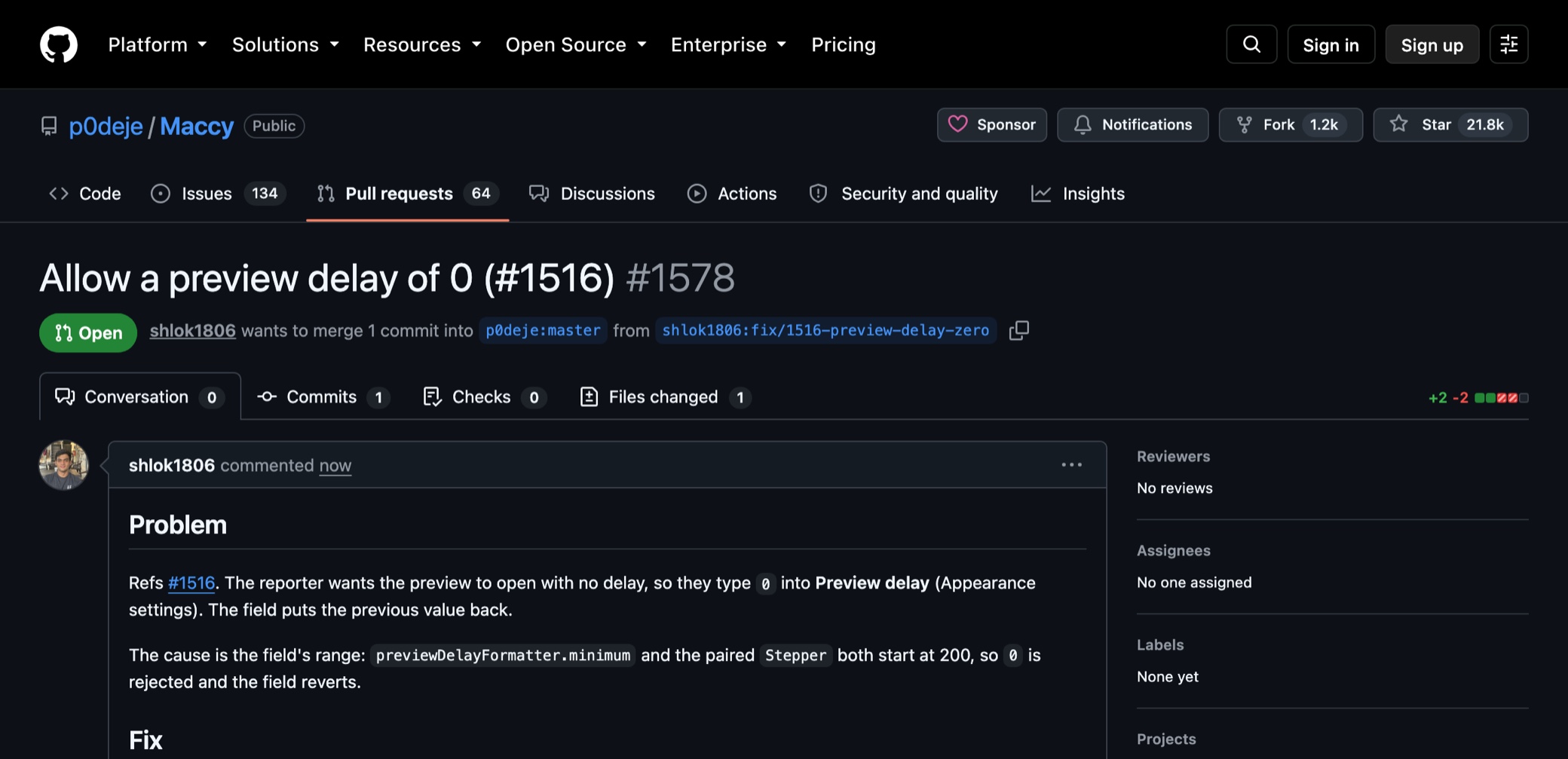 Pull request p0deje/maccy #1578, Allow a preview delay of 0, open on GitHub